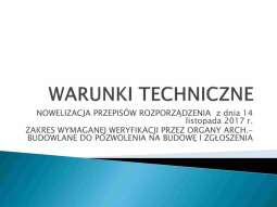 Warsztaty dla inwestora - warunki techniczne